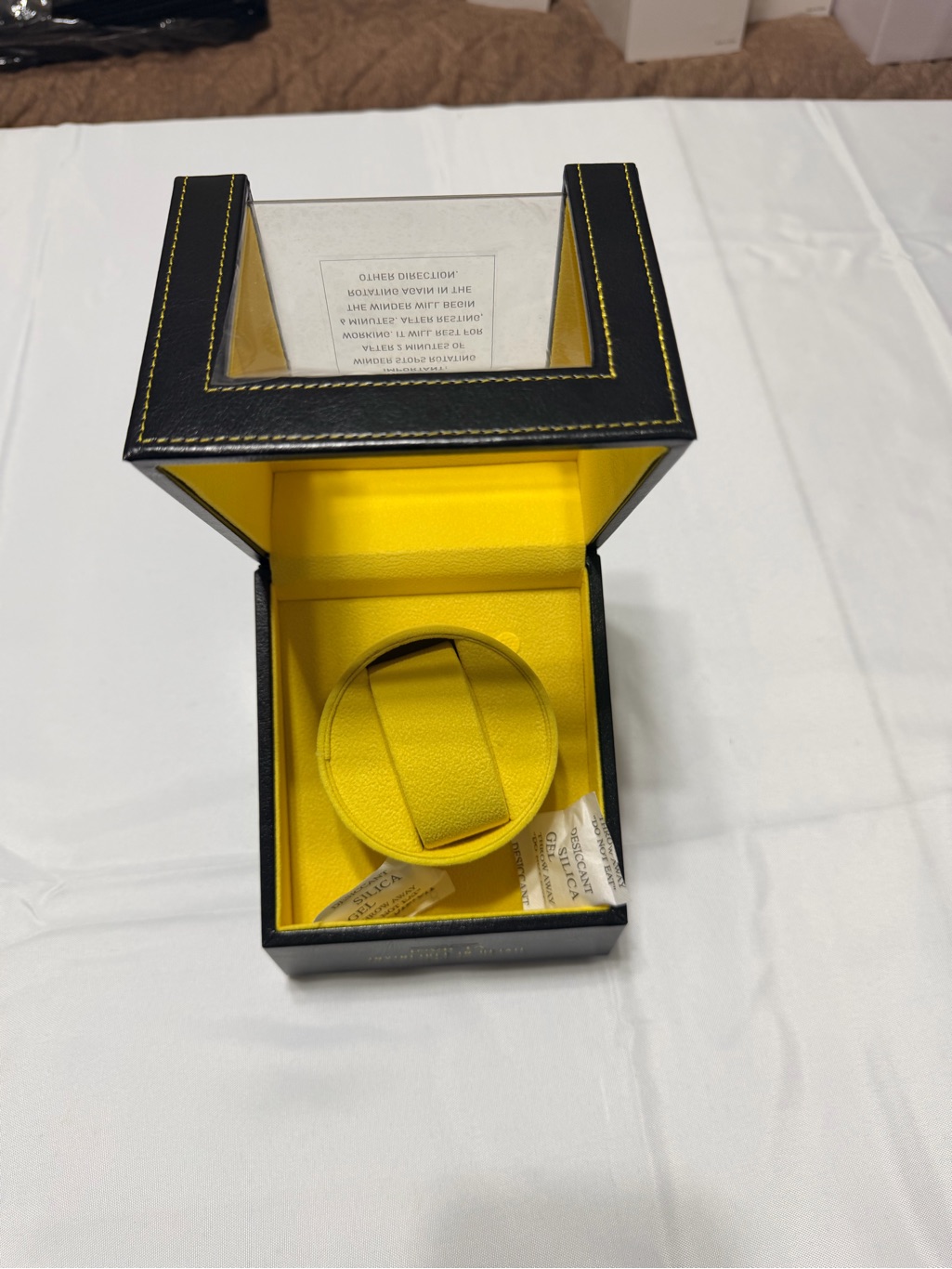 Watch Winder Presentation Box In Black And Yellow